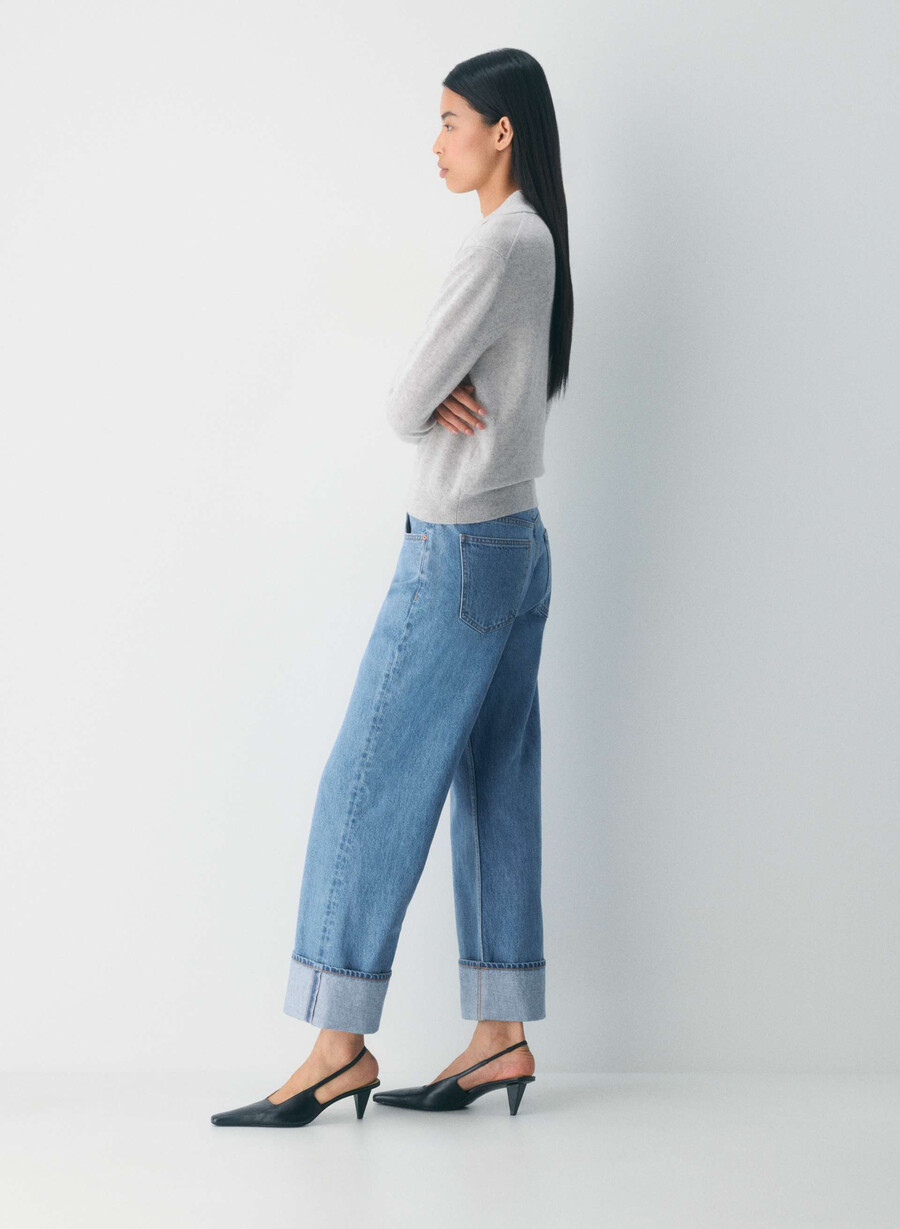 denim forum die 90er vintage lo-rise cuffed jeans vintage bleu bottle