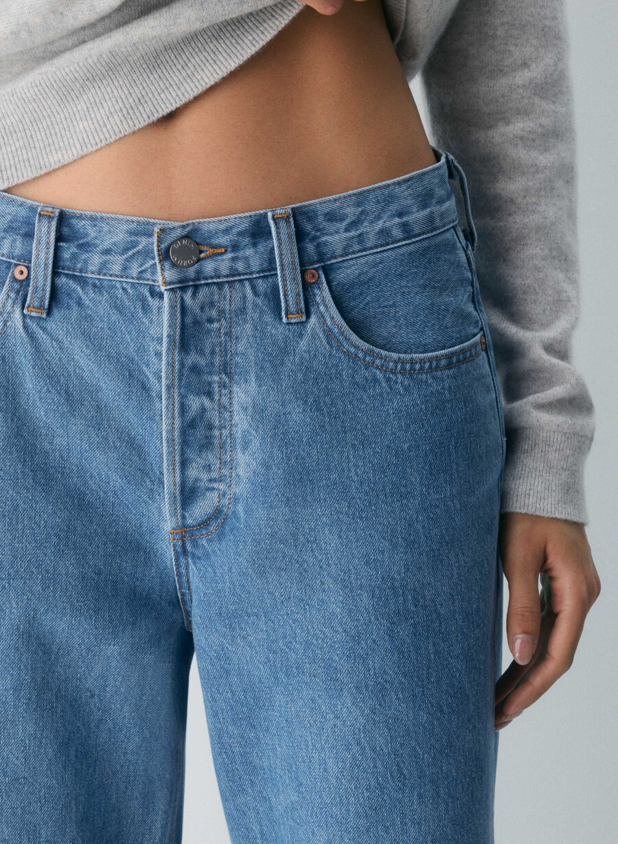denim forum die 90er vintage lo-rise cuffed jeans vintage bleu bottle
