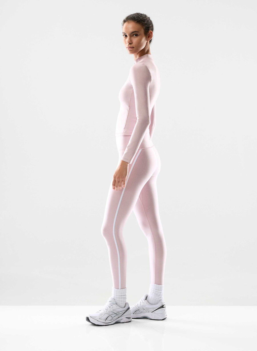 glotone showup hi-rise 26 leggings dsty pink bt white