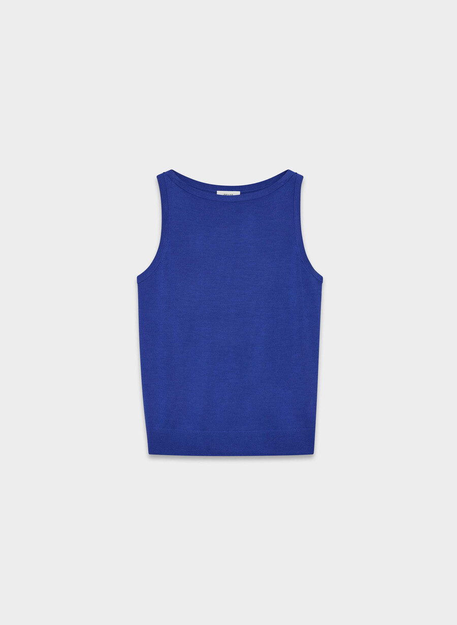 feine merinowoll-sweaterweste in weideblau
