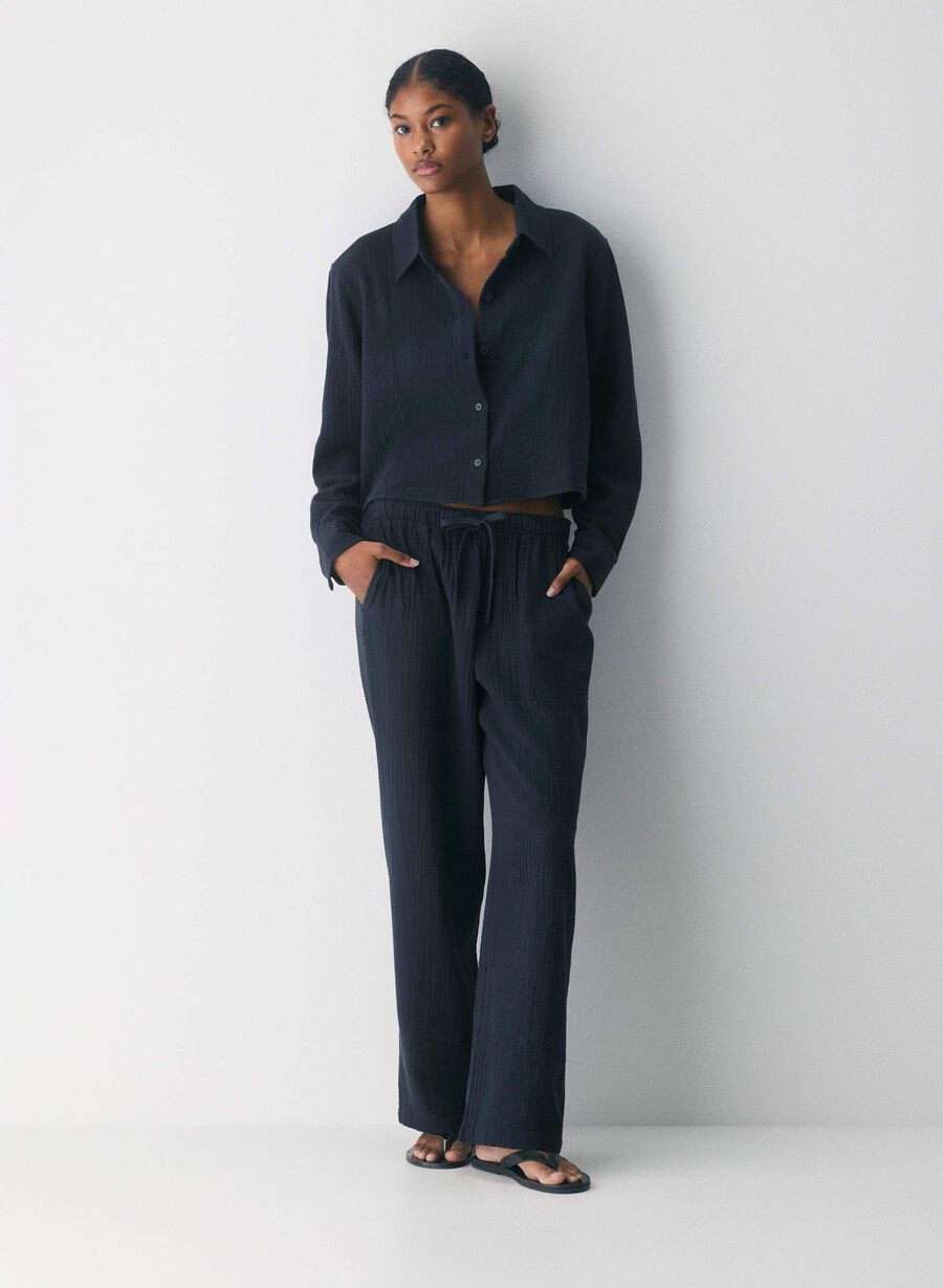 airplush cotton sail cropped shirt admiral