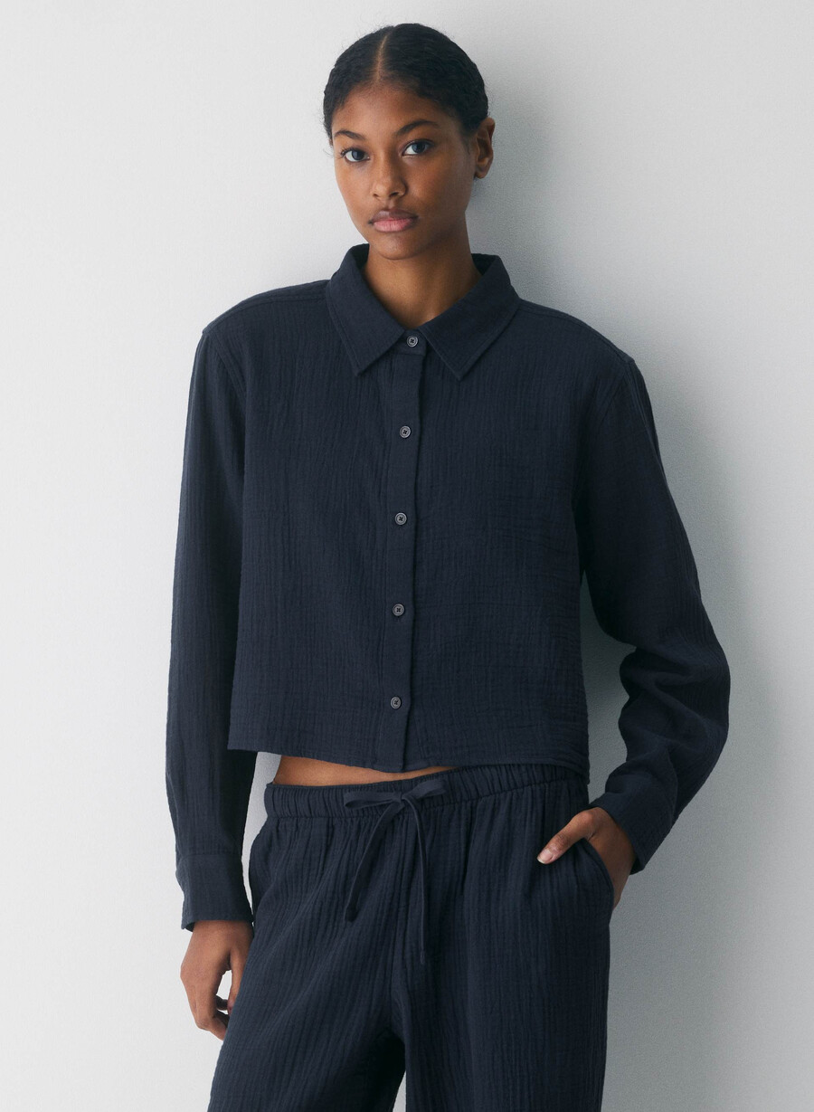 airplush cotton sail cropped shirt admiral