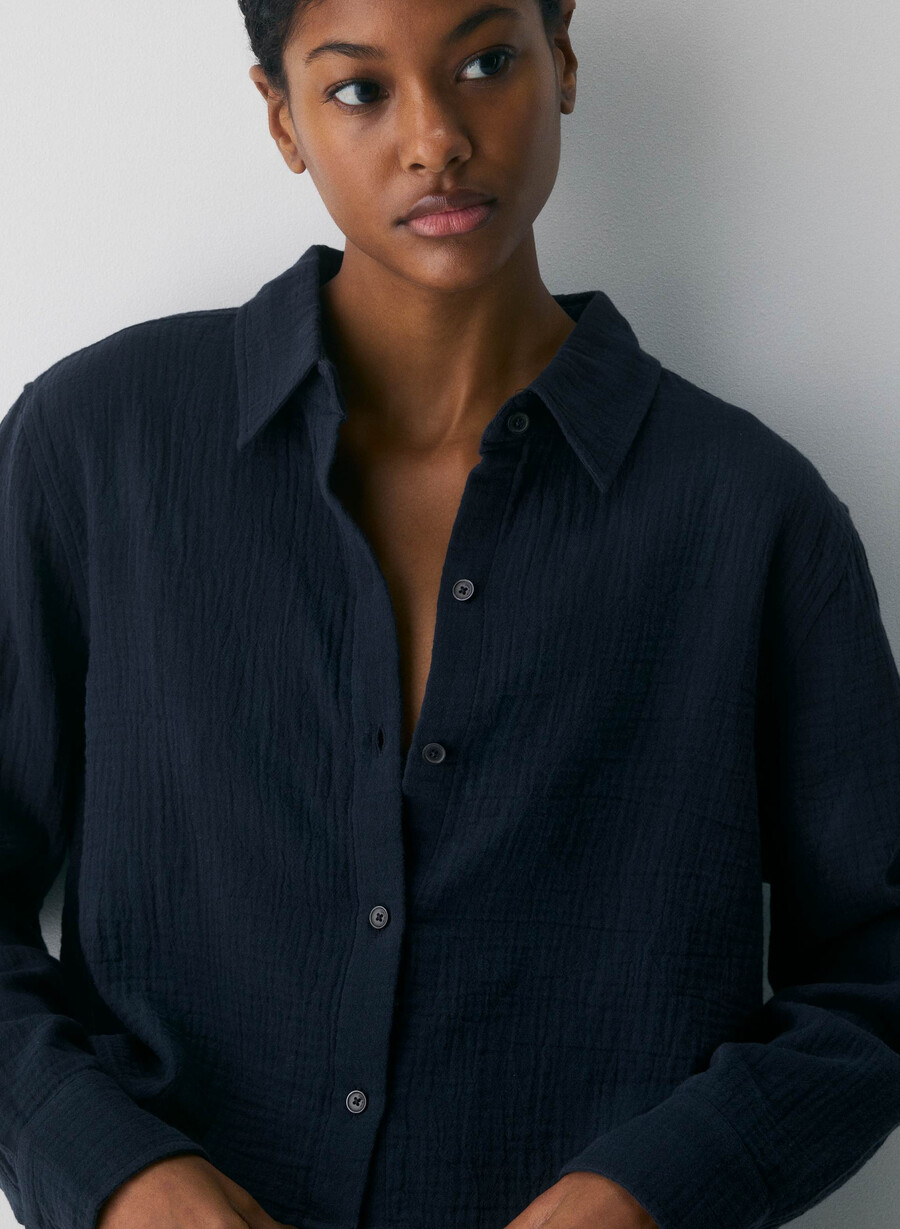 airplush cotton sail cropped shirt admiral