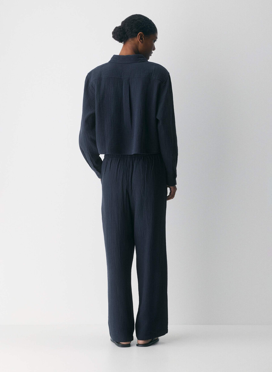 airplush cotton sail cropped shirt admiral