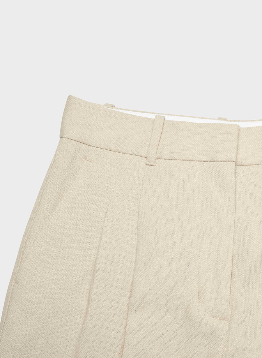 die mühelose hose – leinen pergamentbeige