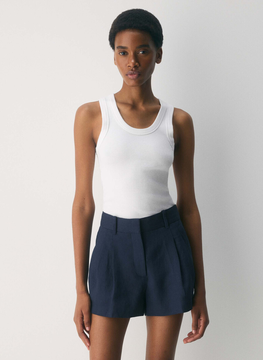 der mühelose kurze minirock effortless short - leinen admiral