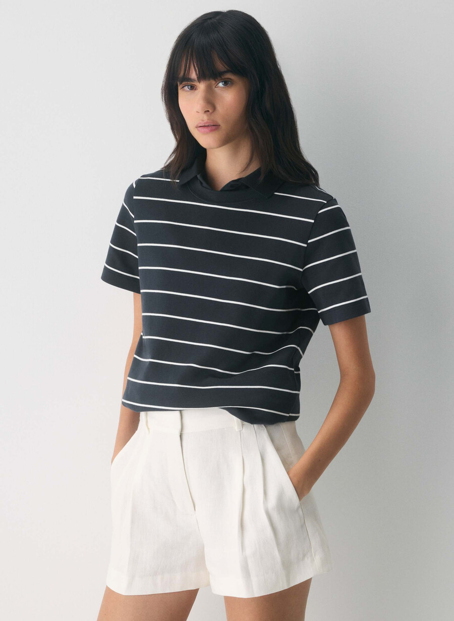 das mühelose short minikleid - leinen hellbirche