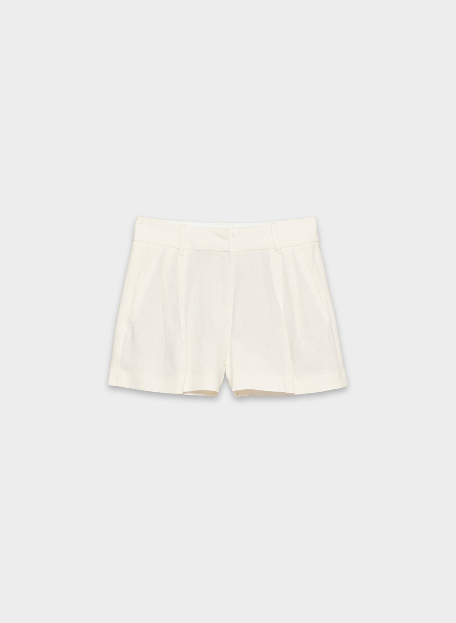 das mühelose short minikleid - leinen hellbirche