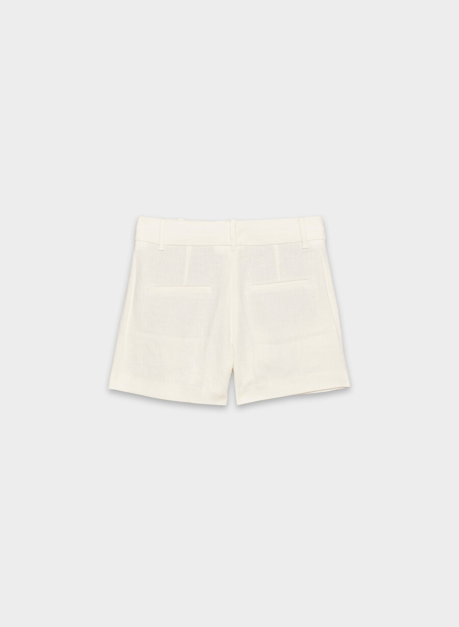 das mühelose short minikleid - leinen hellbirche