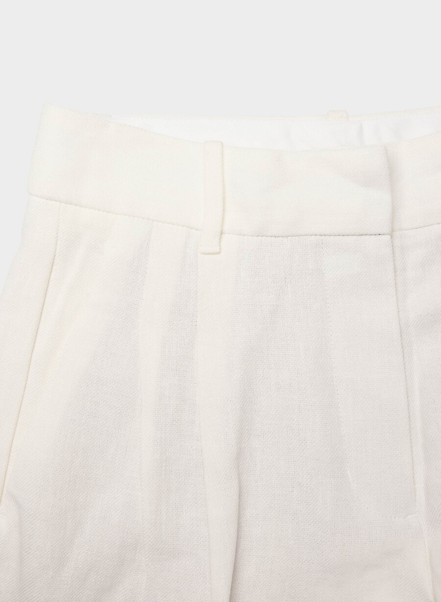 das mühelose short minikleid - leinen hellbirche