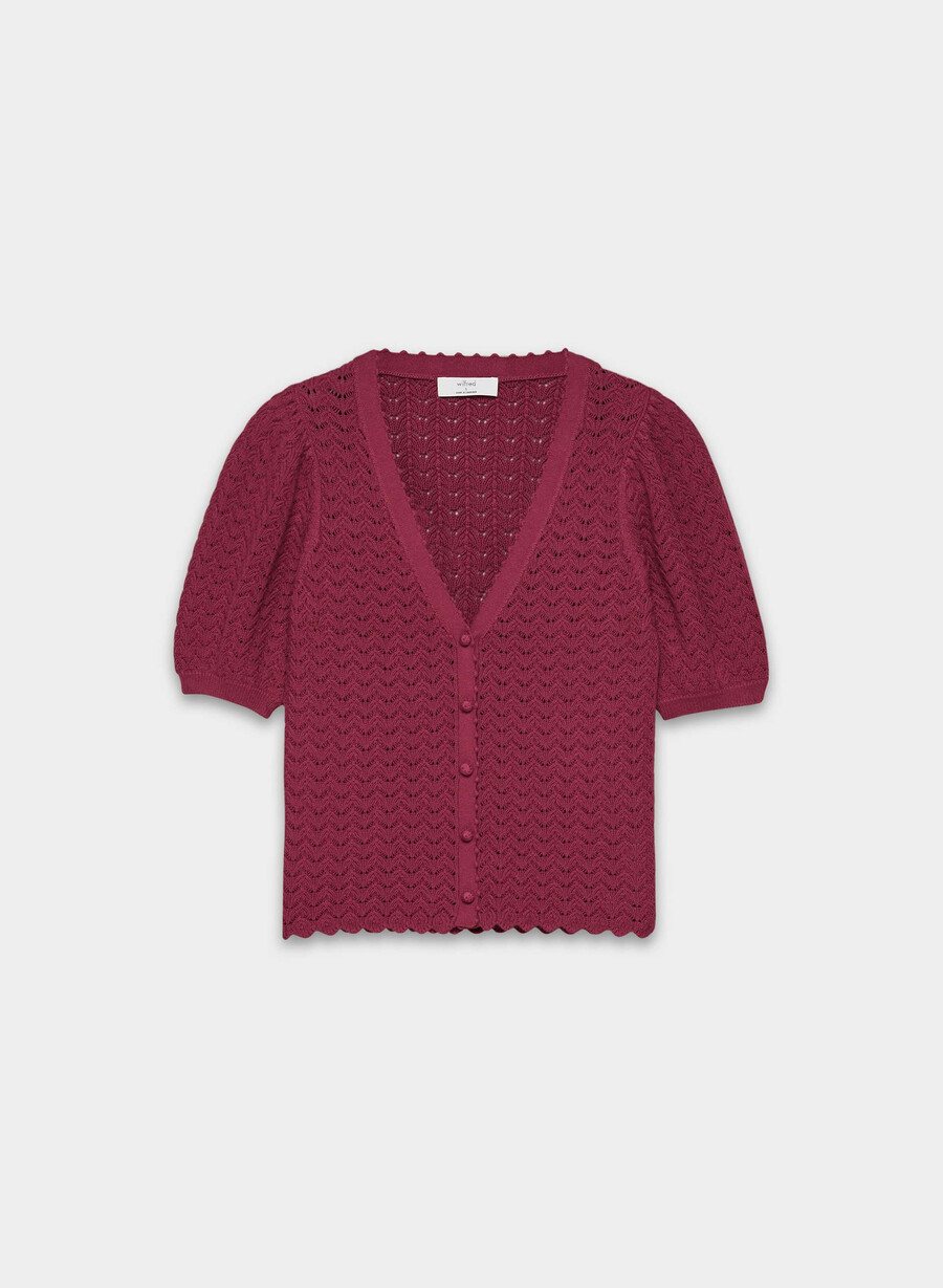 cotton charm fika cardigan juicy rose