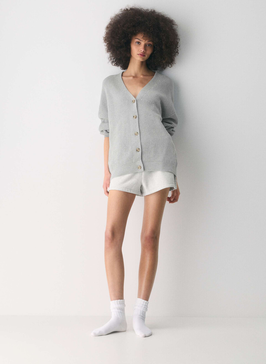 qualifier cardigan heather chrome