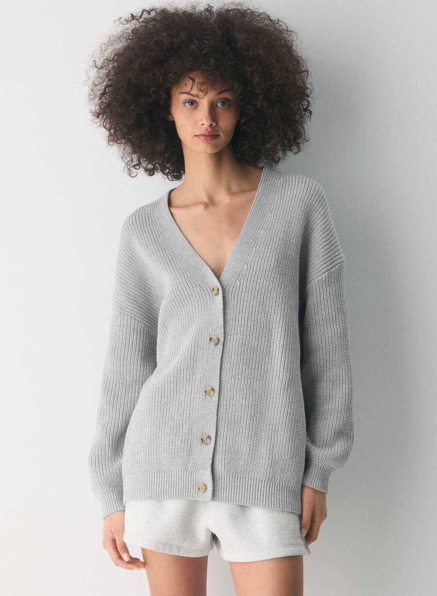 qualifier cardigan heather chrome