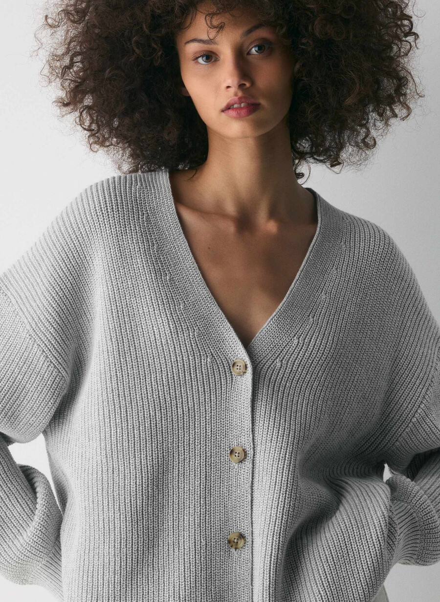 qualifier cardigan heather chrome