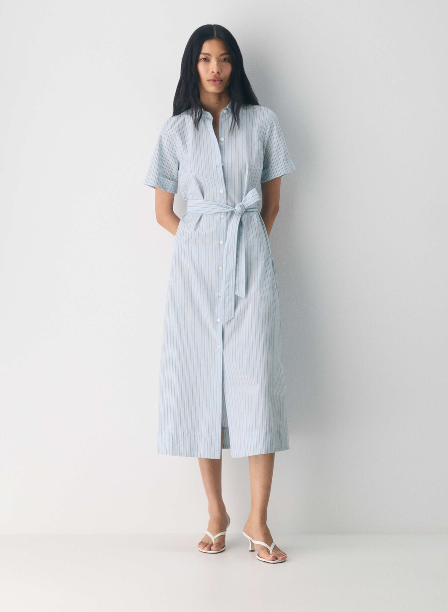 eleta popeline-maxikleid wnstn strpe d blbw