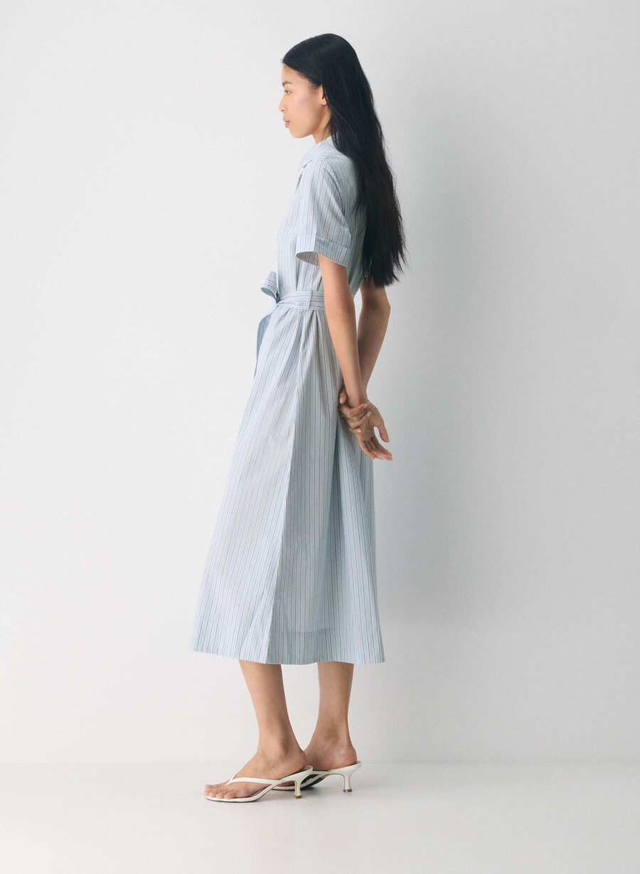 eleta popeline-maxikleid wnstn strpe d blbw
