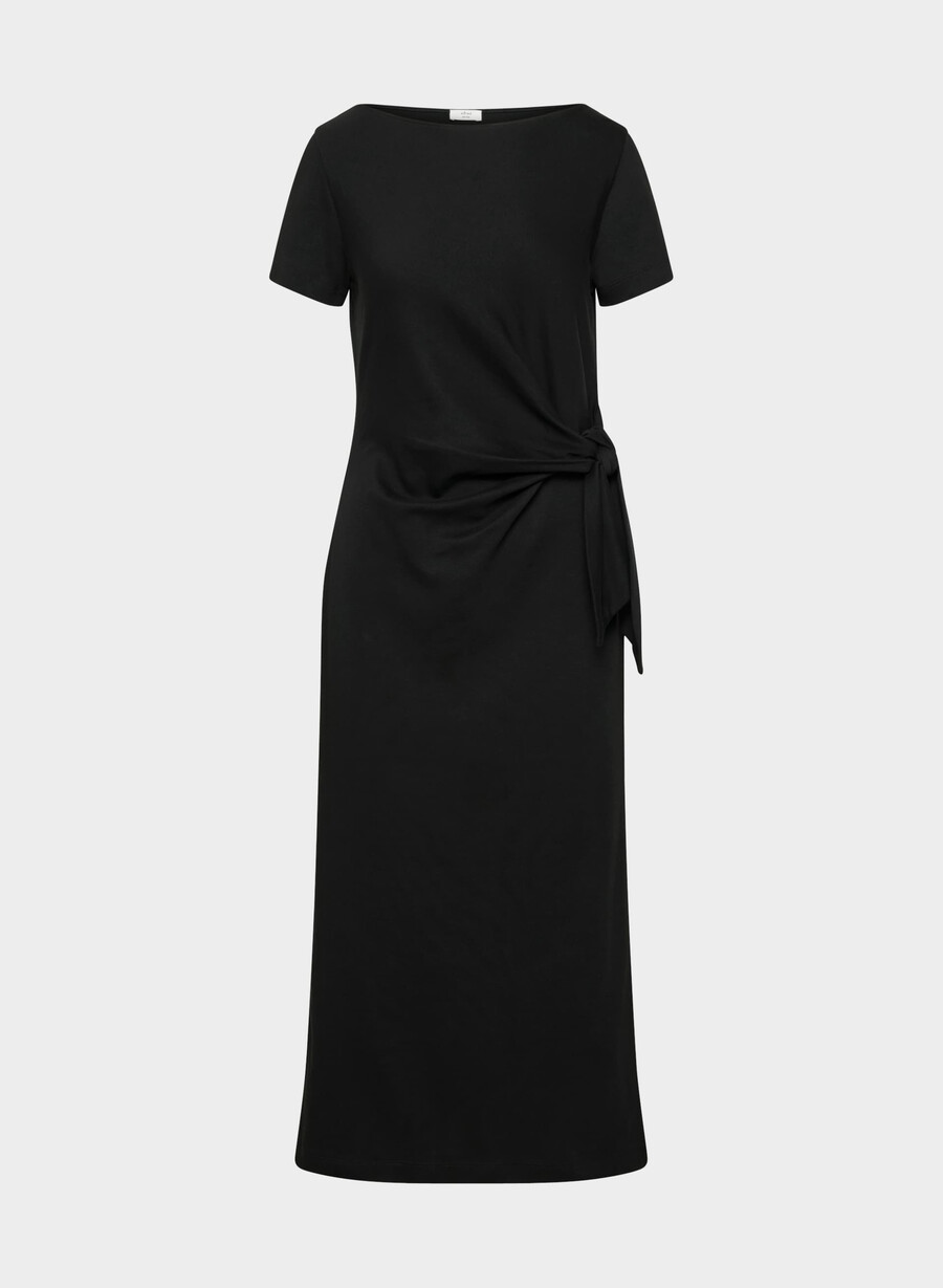 interlock baumwoll-schriftzugkleid schwarz