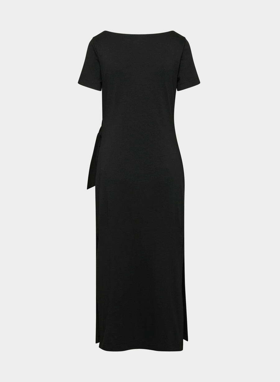 interlock baumwoll-schriftzugkleid schwarz