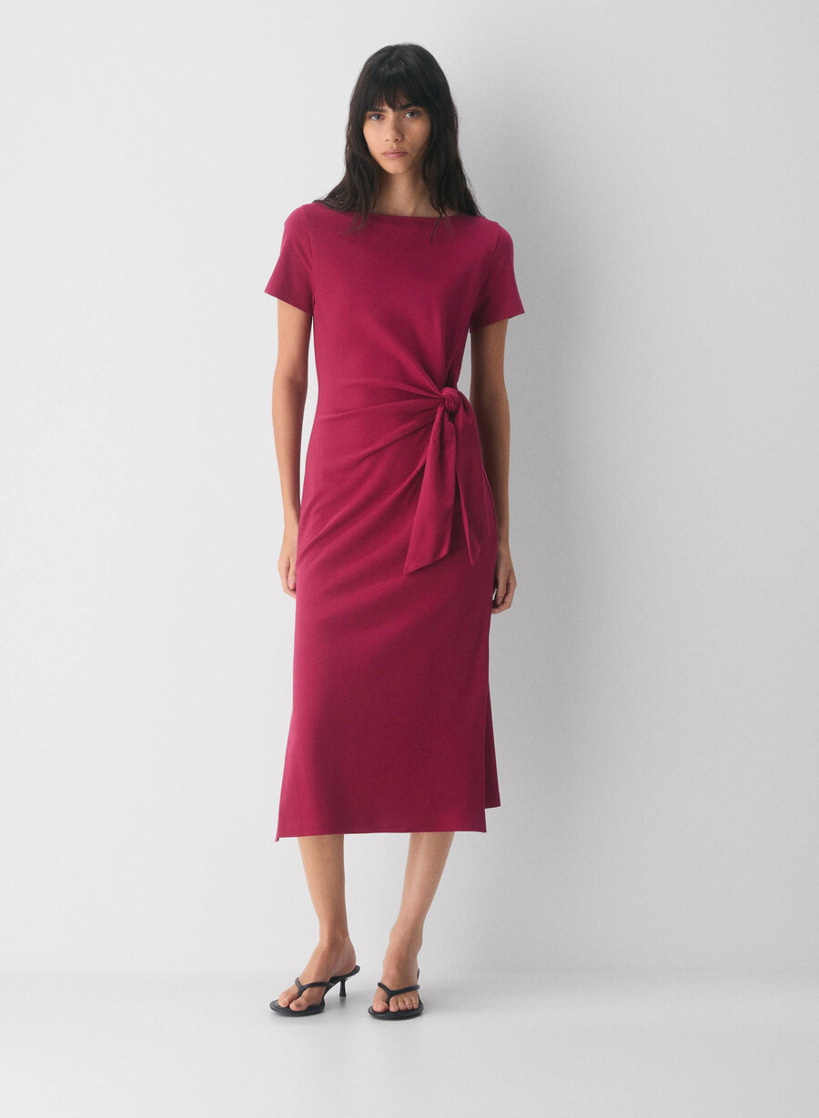 interlock baumwoll-schriftzugkleid juicy rose