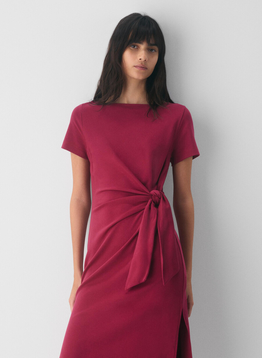 interlock baumwoll-schriftzugkleid juicy rose