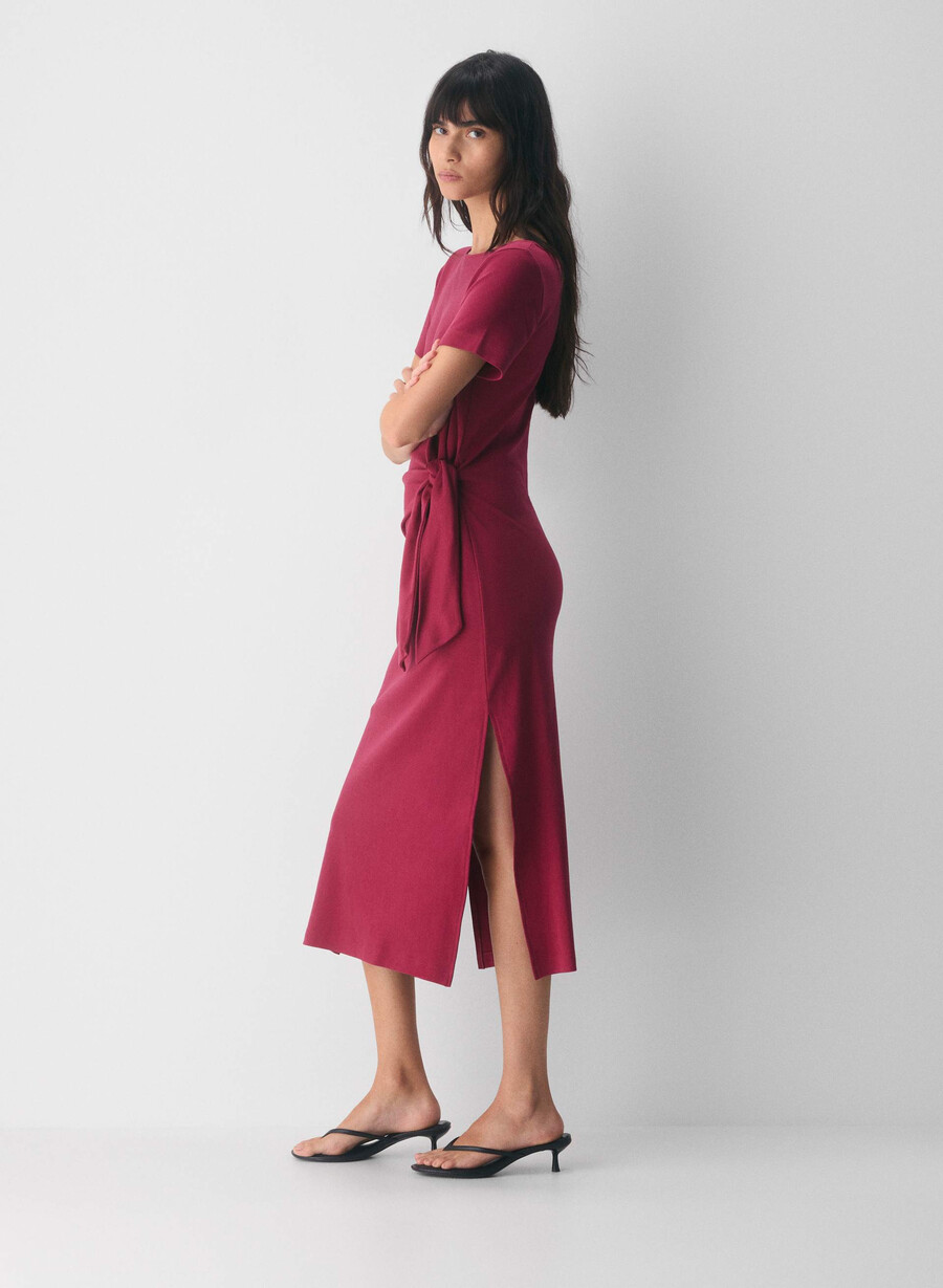 interlock baumwoll-schriftzugkleid juicy rose