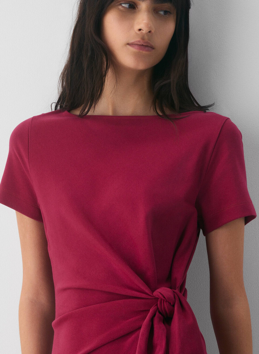interlock baumwoll-schriftzugkleid juicy rose