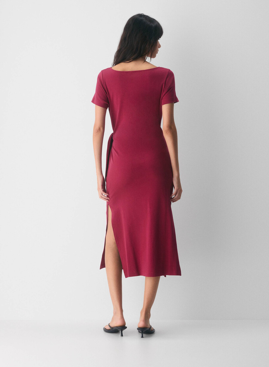 interlock baumwoll-schriftzugkleid juicy rose