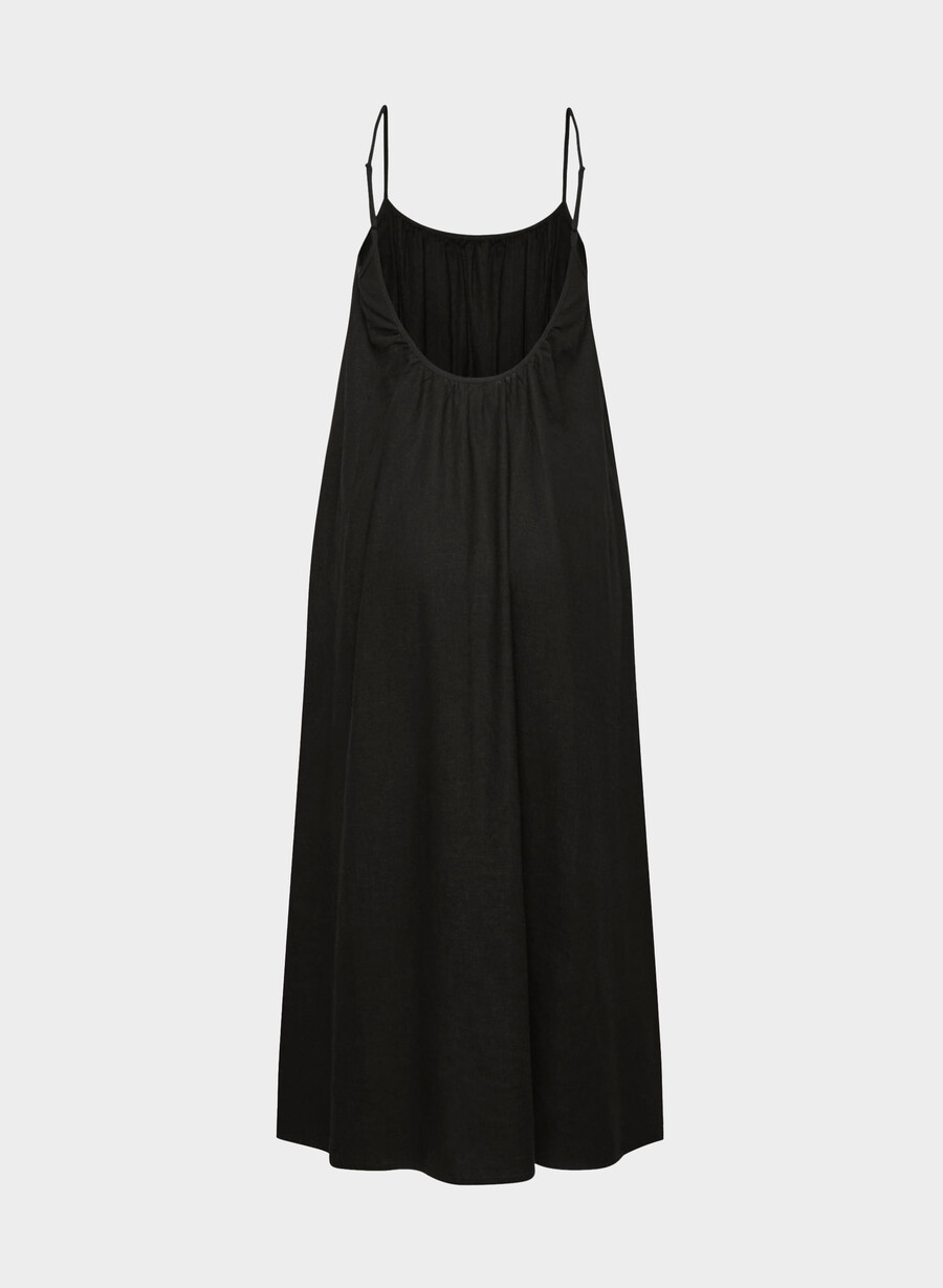 wellbeing leinenkleid schwarz