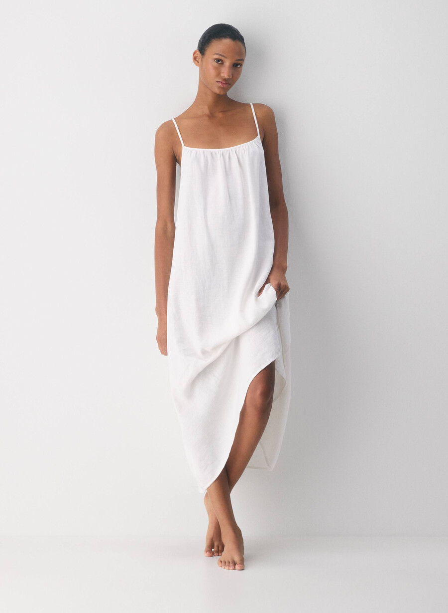 wellbeing leinenkleid weiss