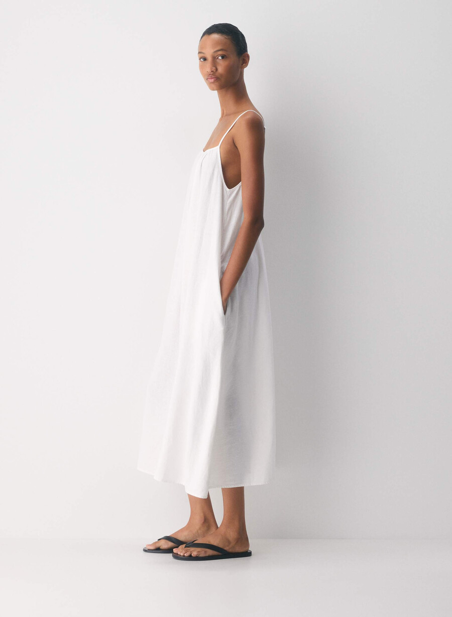 wellbeing leinenkleid weiss