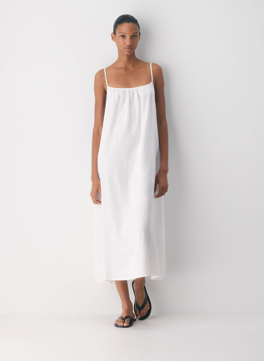 wellbeing leinenkleid weiss