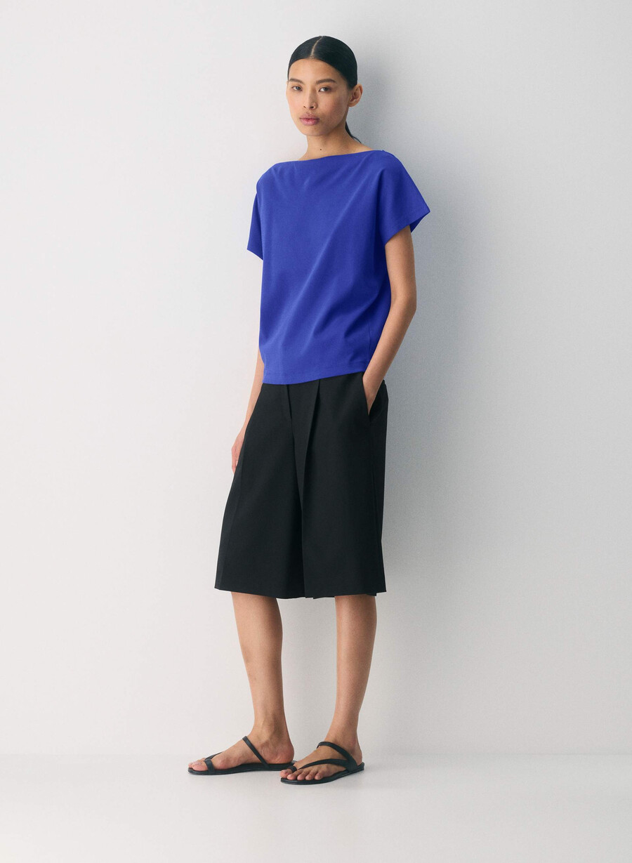 interlock cotton caveat t-shirt ablaze blue