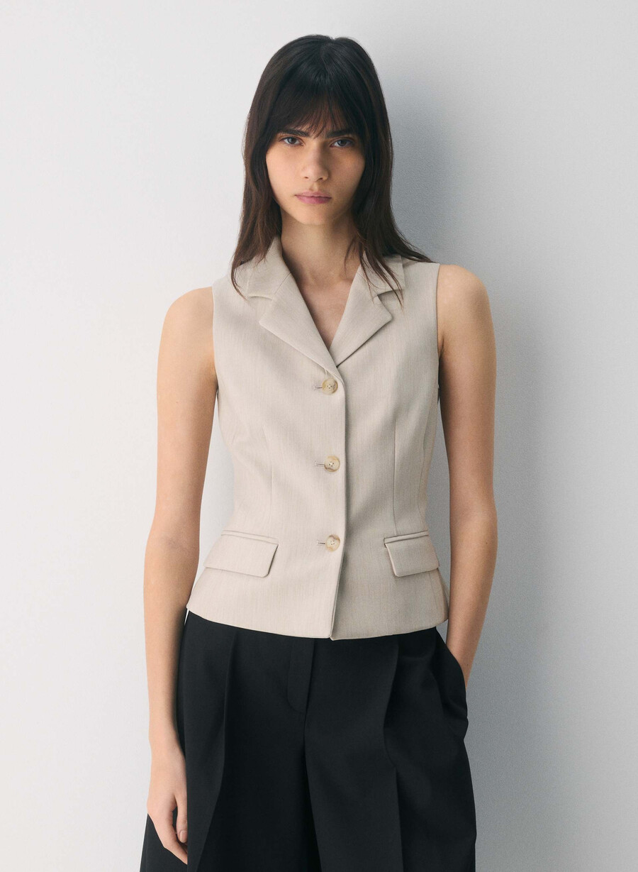 assembly vest - reessential heather matte pearl