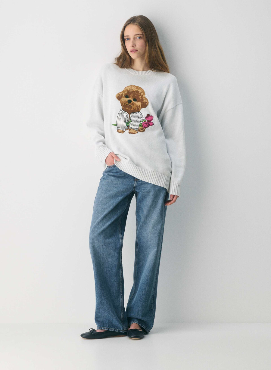 cotton charm peggy icon pullover hthr cl wt braun