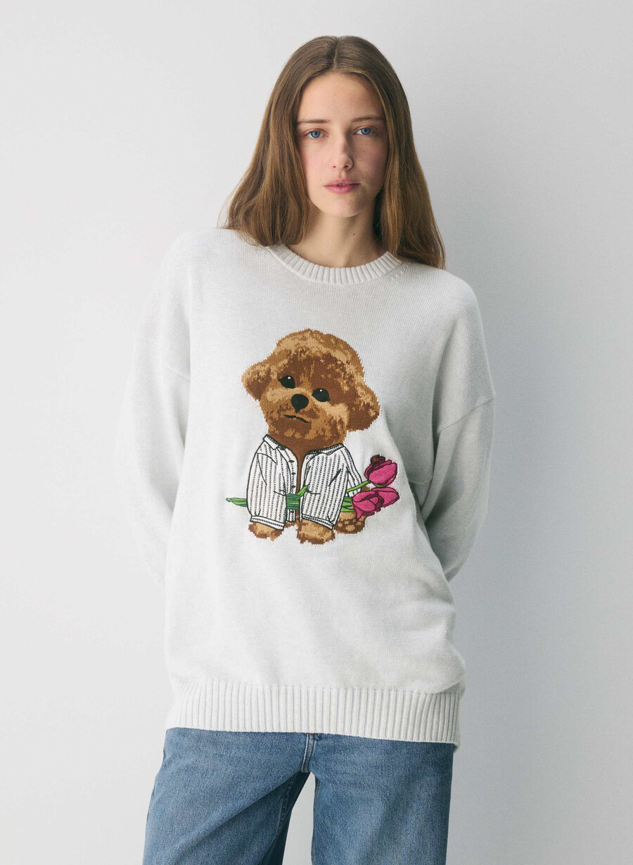 cotton charm peggy icon pullover hthr cl wt braun