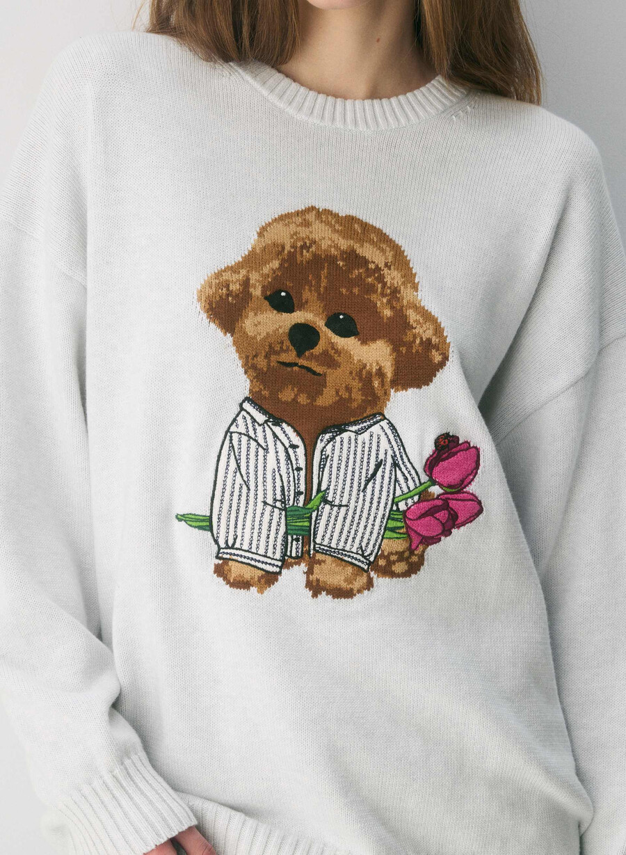 cotton charm peggy icon pullover hthr cl wt braun