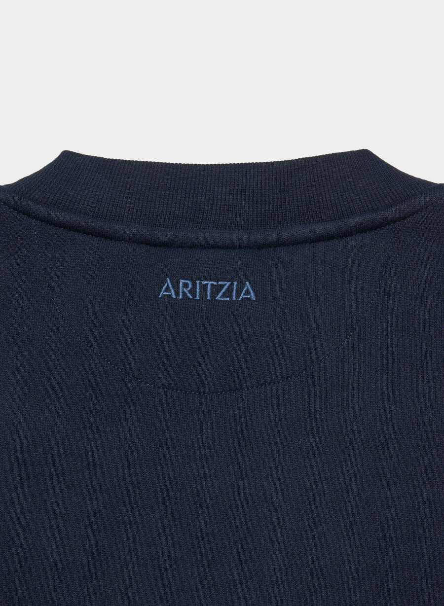 gemütliches sweatfleece boyfriend-sweatshirt mit v-ausschnitt admiral