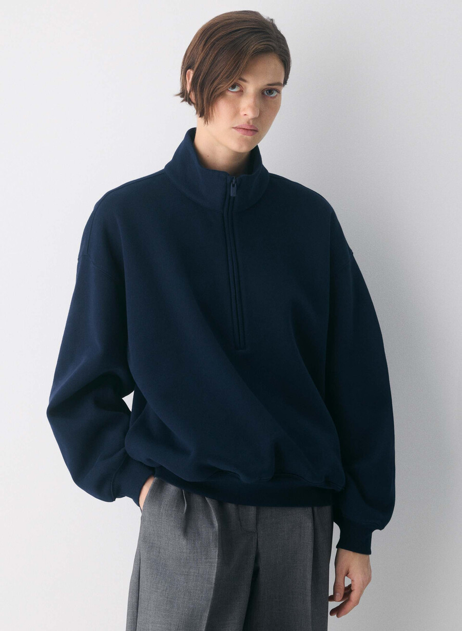 kuscheliges sweatfleece mega 12 zip admiral