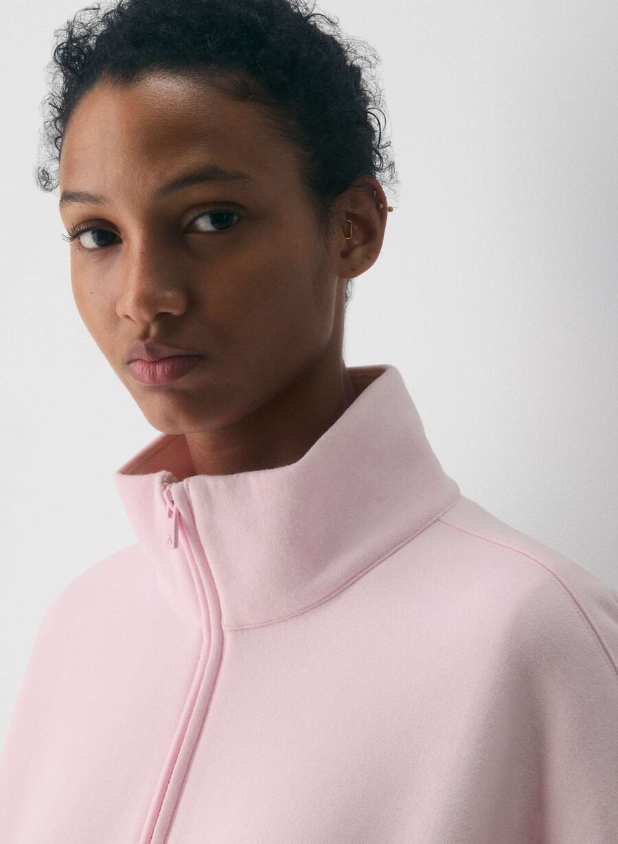 kuscheliges sweatfleece mega 12 zip villa pink