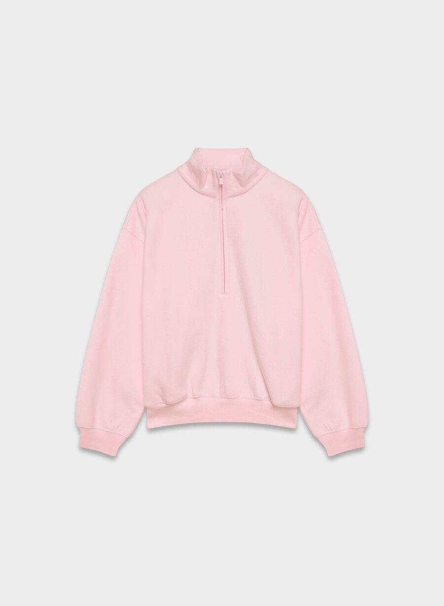 kuscheliges sweatfleece mega 12 zip villa pink