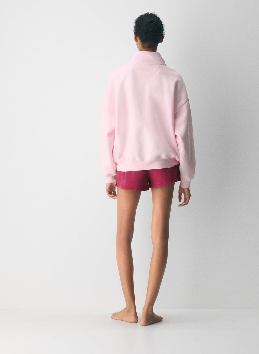 kuscheliges sweatfleece mit mega-halbreißverschluss heather chrome