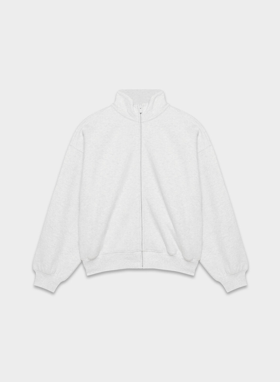 kuscheliger sweatfleece-mega-zip-up heather cloud white