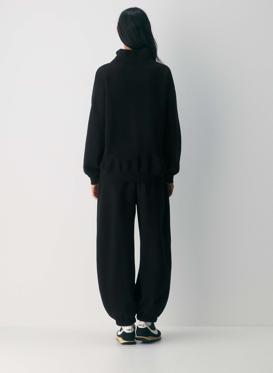 kuscheliges sweatfleece mit mega-stehkragen schwarz