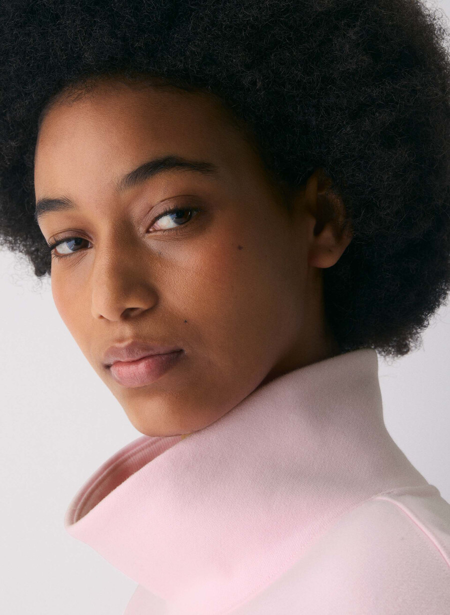 kuscheliger fleece-pullover mit mega-stehkragen villa pink