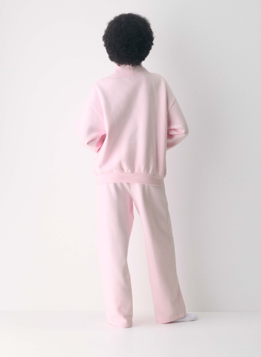 kuscheliger fleece-pullover mit mega-stehkragen villa pink