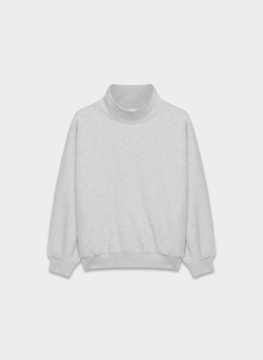 kuscheliges sweatfleece mit mega-stehkragen heather chrome