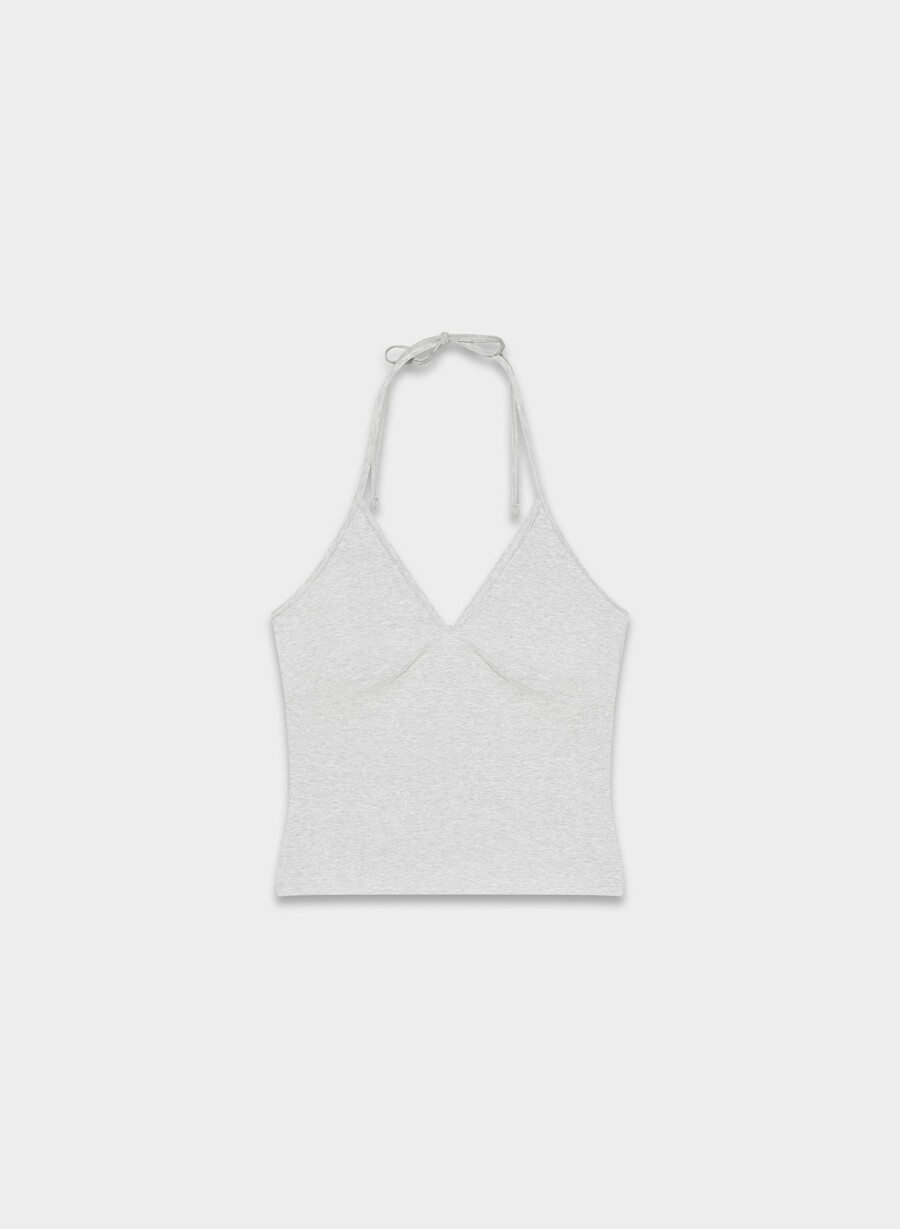 homestretch smooth slowjam halter top heather chrome