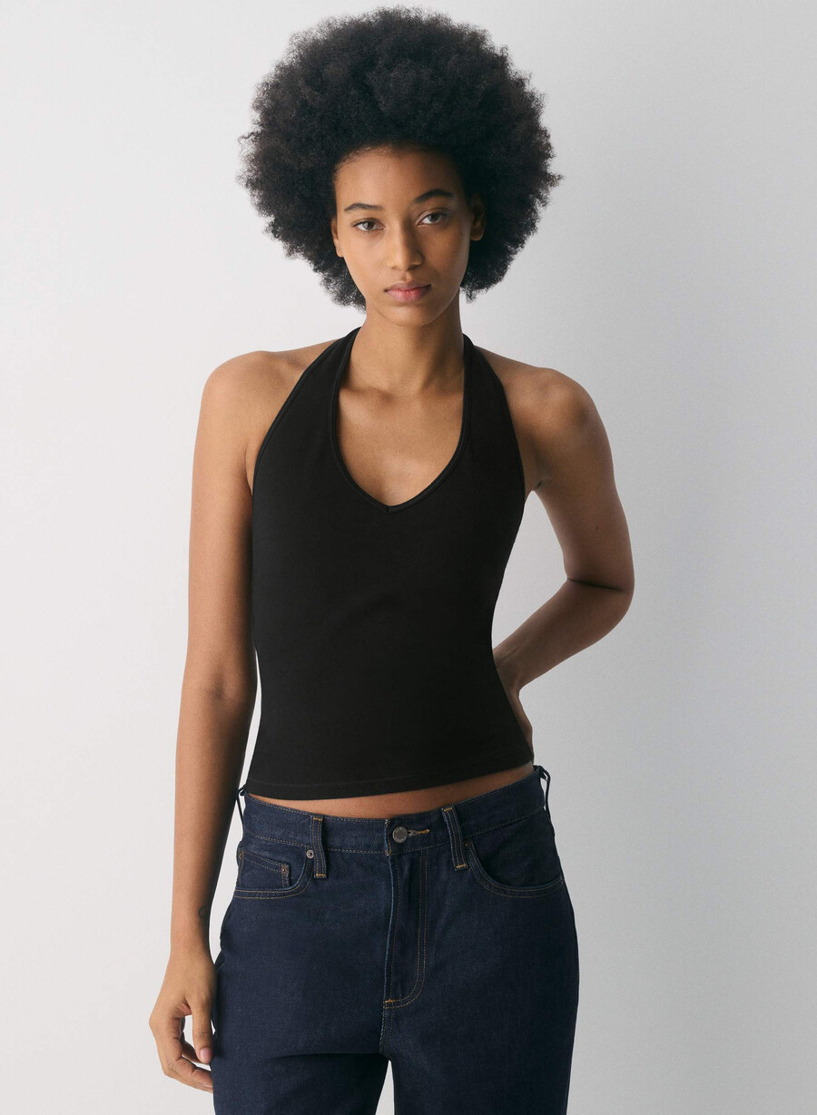 homestretch smooth timbre halter comfort top weiss