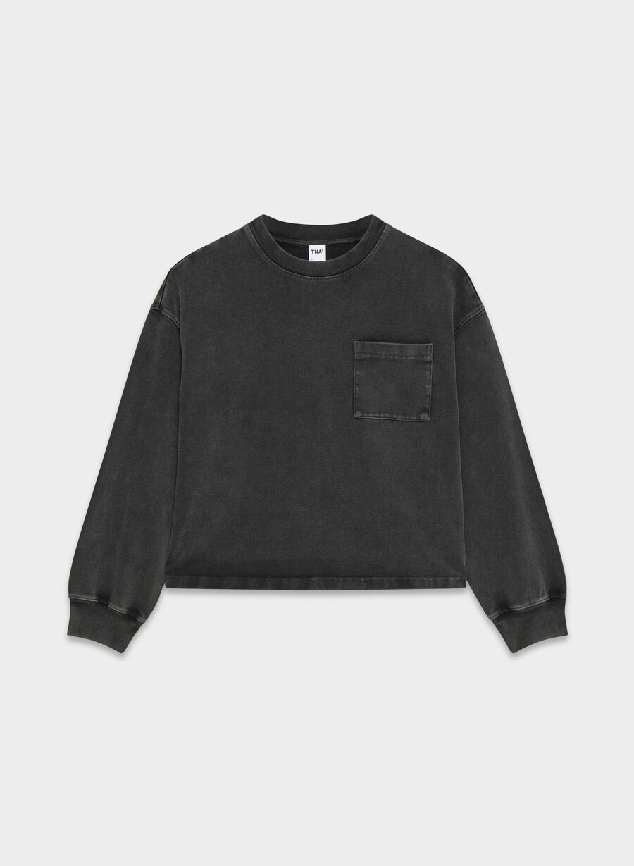 mighty cotton motor langarmshirt lived-in black