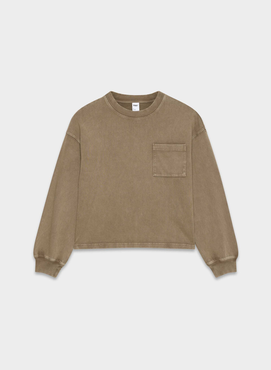 mighty cotton motor langarmshirt lived-in folio braun